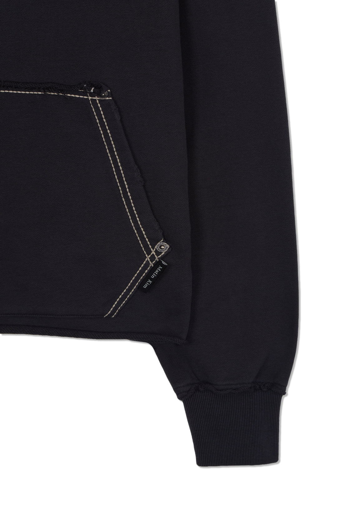 Matin Kim Raw Cut Applique Sweatshirt — Charcoal