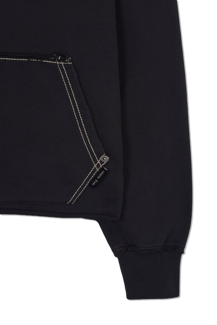 Matin Kim Raw Cut Applique Sweatshirt — Charcoal
