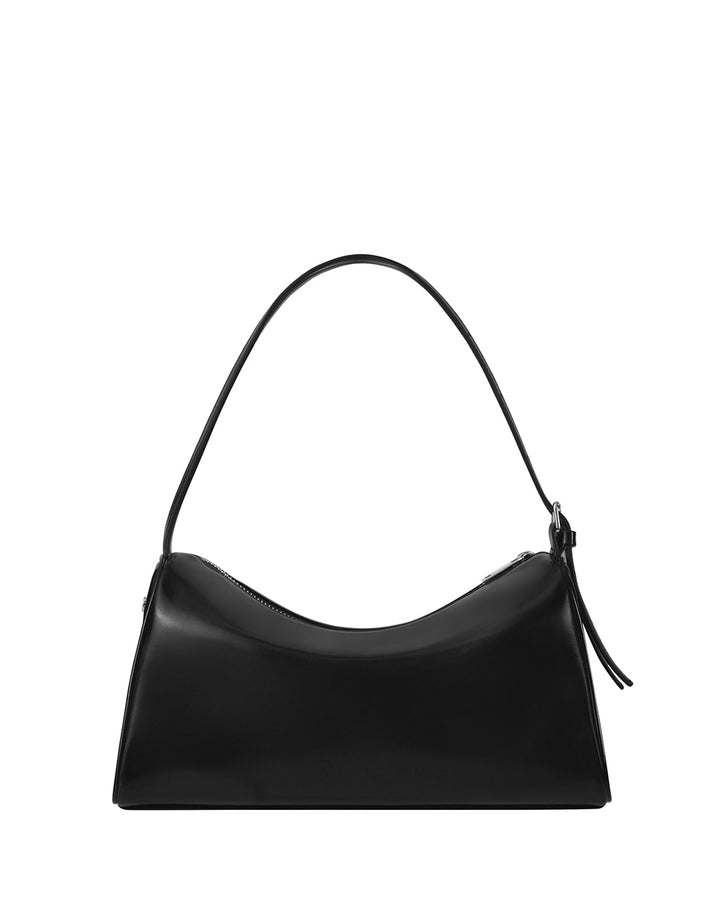 Stand Oil Melly Bag — Glossy Wrinkle Leather — Black