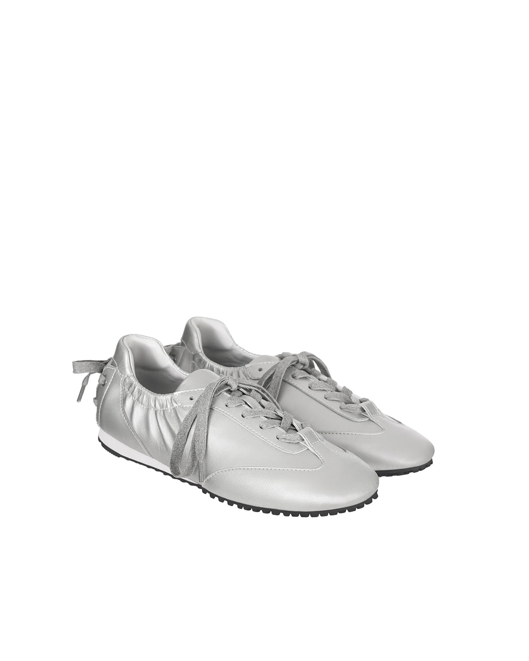 Stand Oil Double Tied Sneakers — Silver