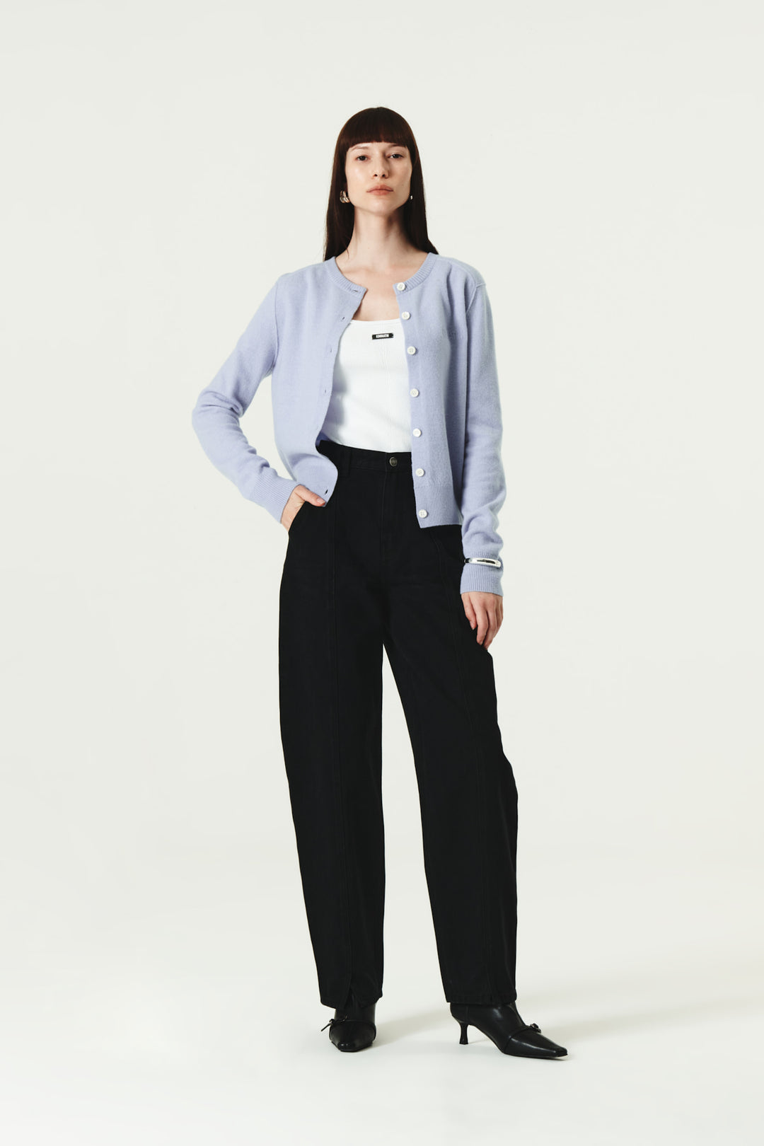 KIMMATIN Over Dying Tapered Denim — Black