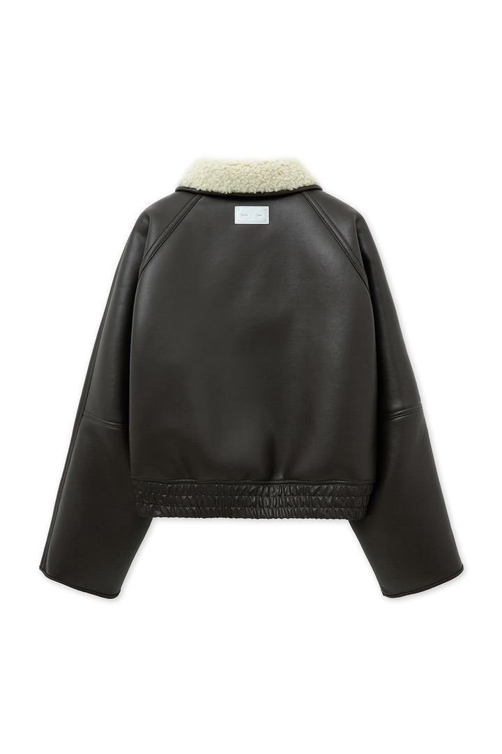 Matin Kim Fur Collar Mustang Jumper Dark — Brown