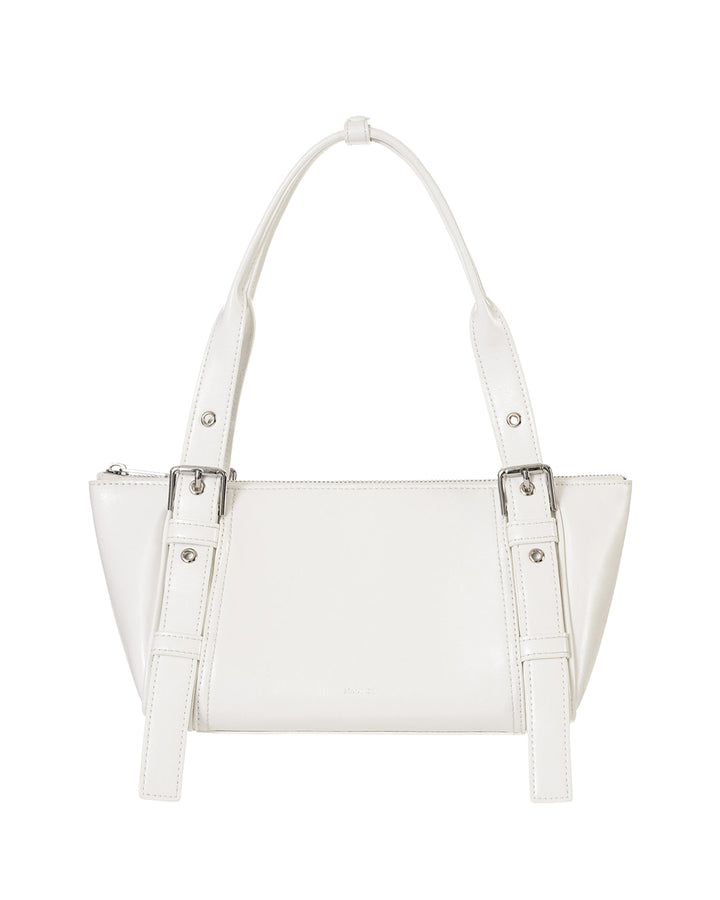 Stand Oil Boat Bag — Glossy Shoulder Crossbody — White