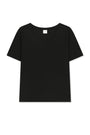Matin Kim Label Point U Neck Top — Black