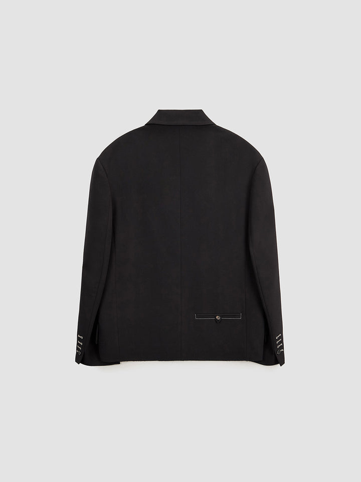 KIMMATIN Oversize Low Edge Crop Jacket — Black
