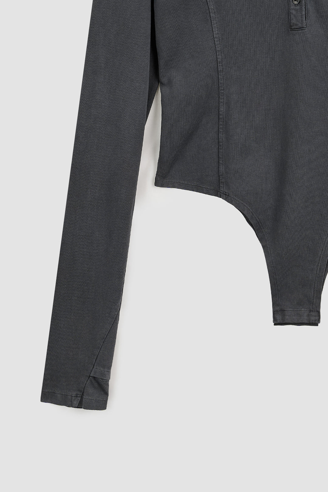 KIMMATIN Raw Cut Bodysuit Top — Charcoal