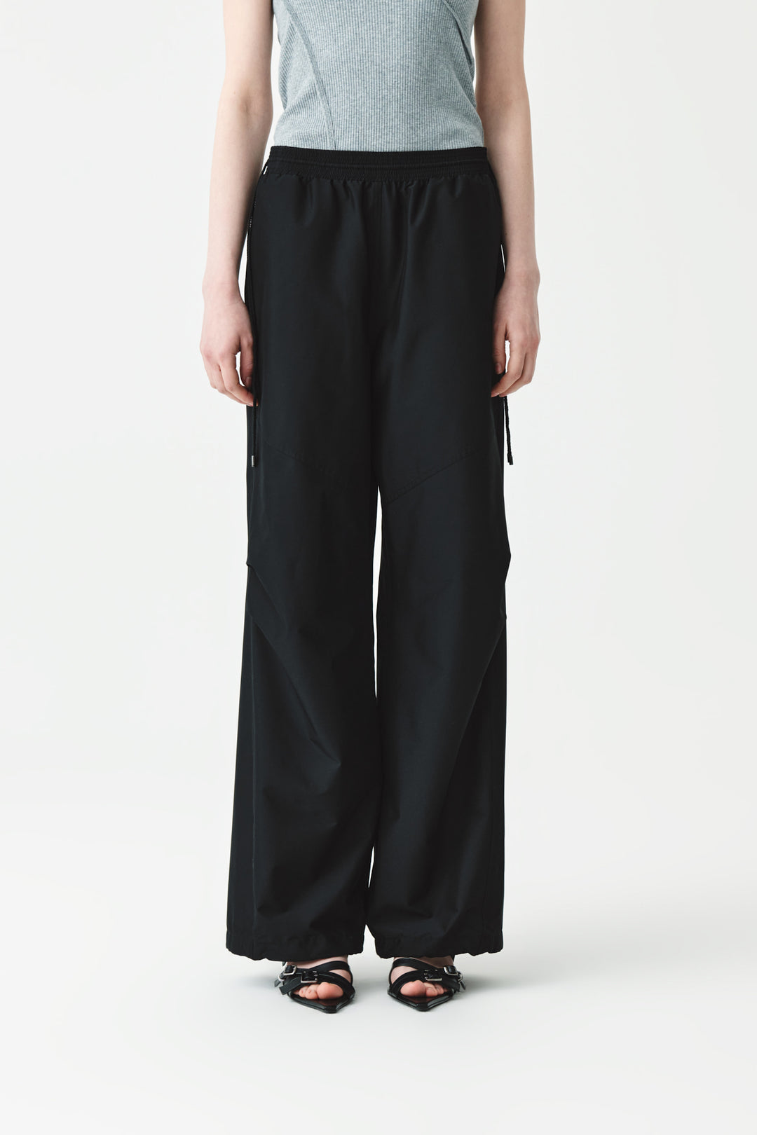 KIMMATIN Side String Track Pants — Black