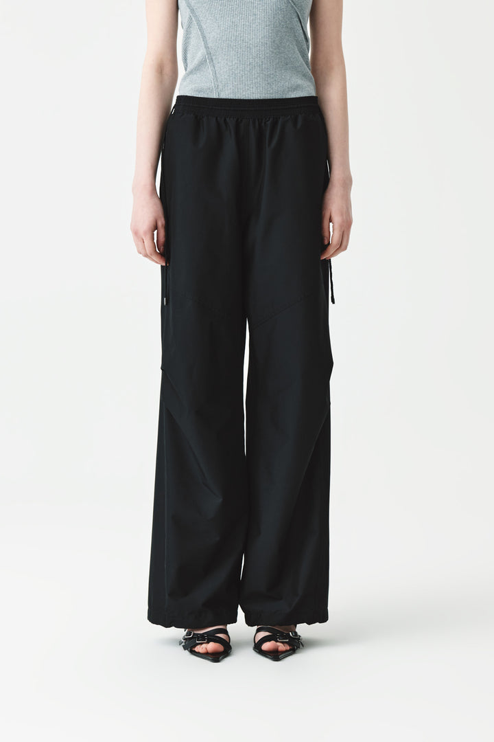 KIMMATIN Side String Track Pants — Black