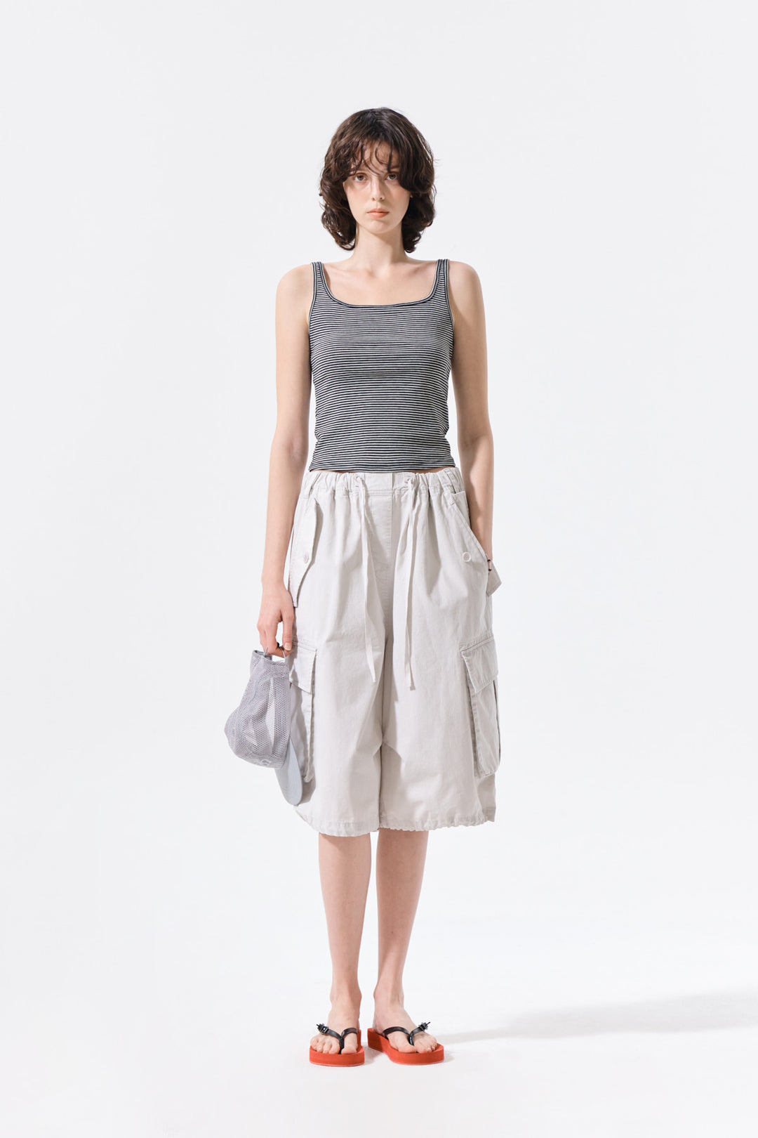 Matin Kim Square Neck Cropped Tank — Black