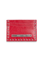 Matin Kim Western Stud Card Wallet — Red