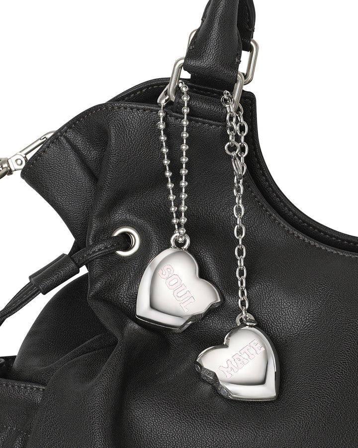 Stand Oil Bestie Keyring — Magnetic Heart Charm — Silver