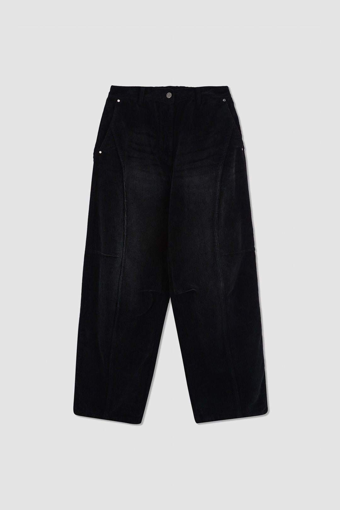 KIMMATIN Washed Corduroy Volume Pants — Black