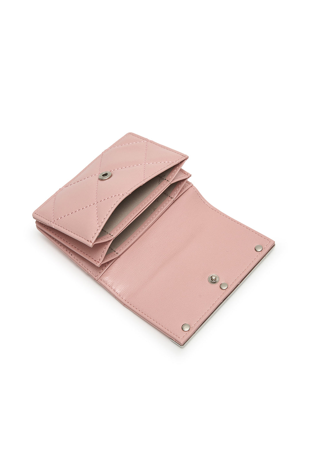Matin Kim Puff Quilt Leather Wallet — Pink