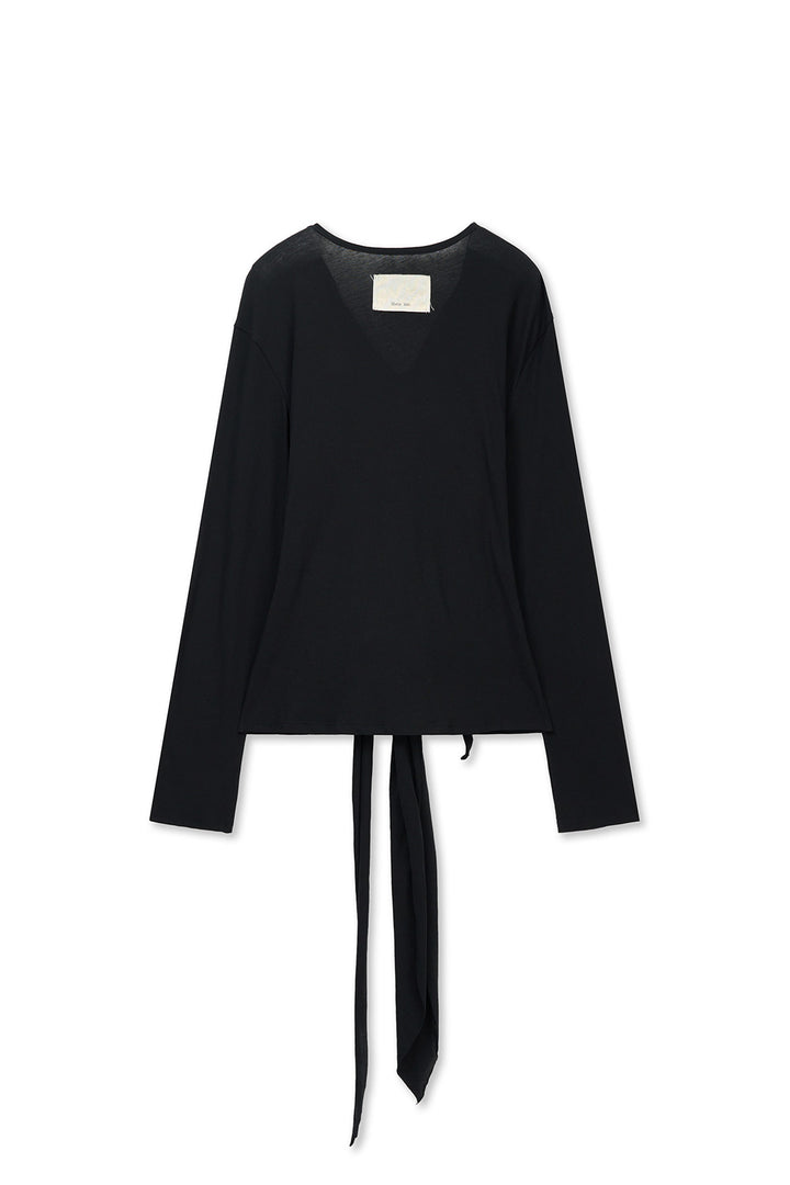 Matin Kim Tied Drapery Top — Black