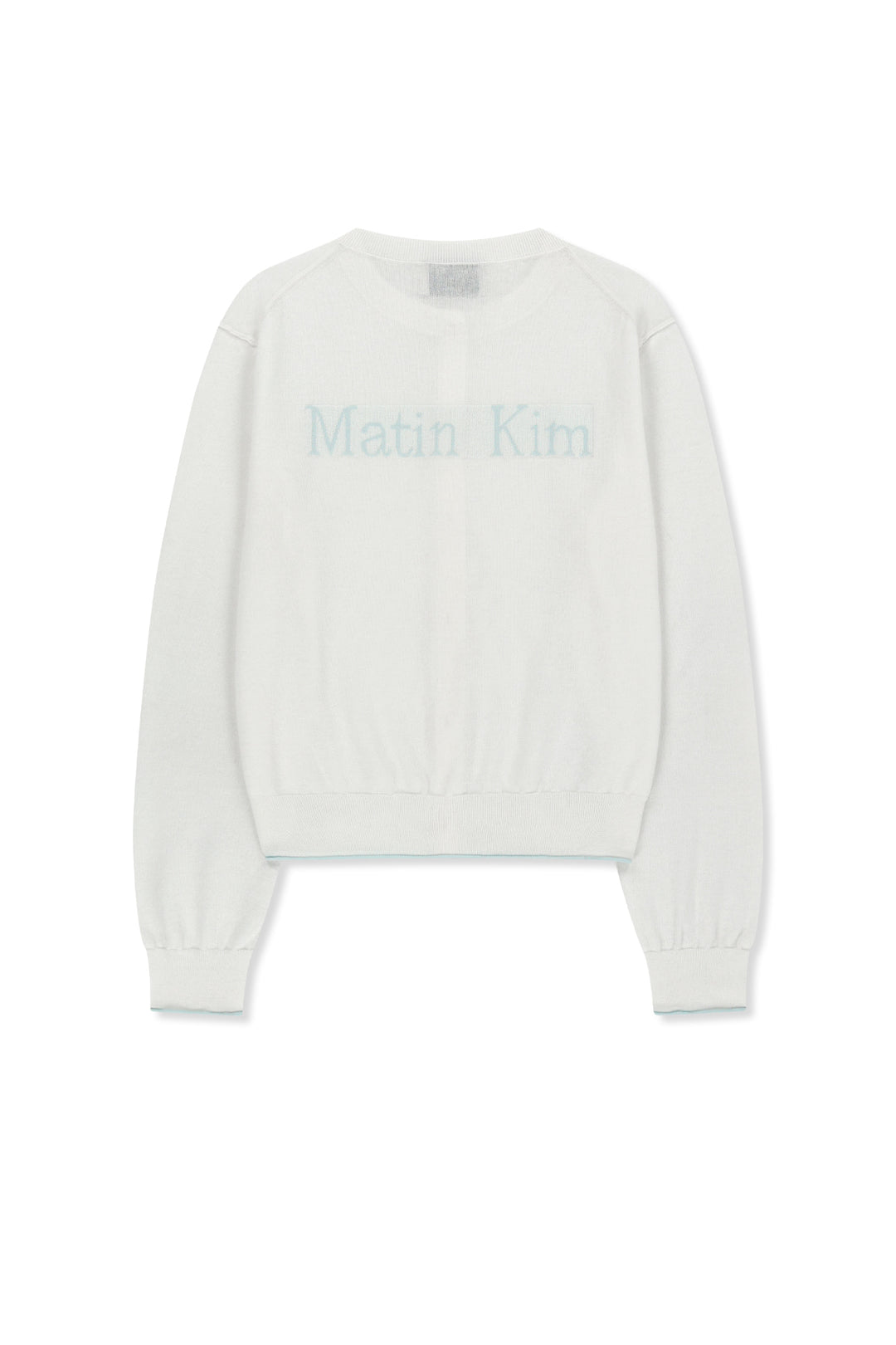 Matin Kim Back Logo Sheer Cardigan — White