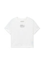 Matin Kim Label Point Lettering Crop Top — White