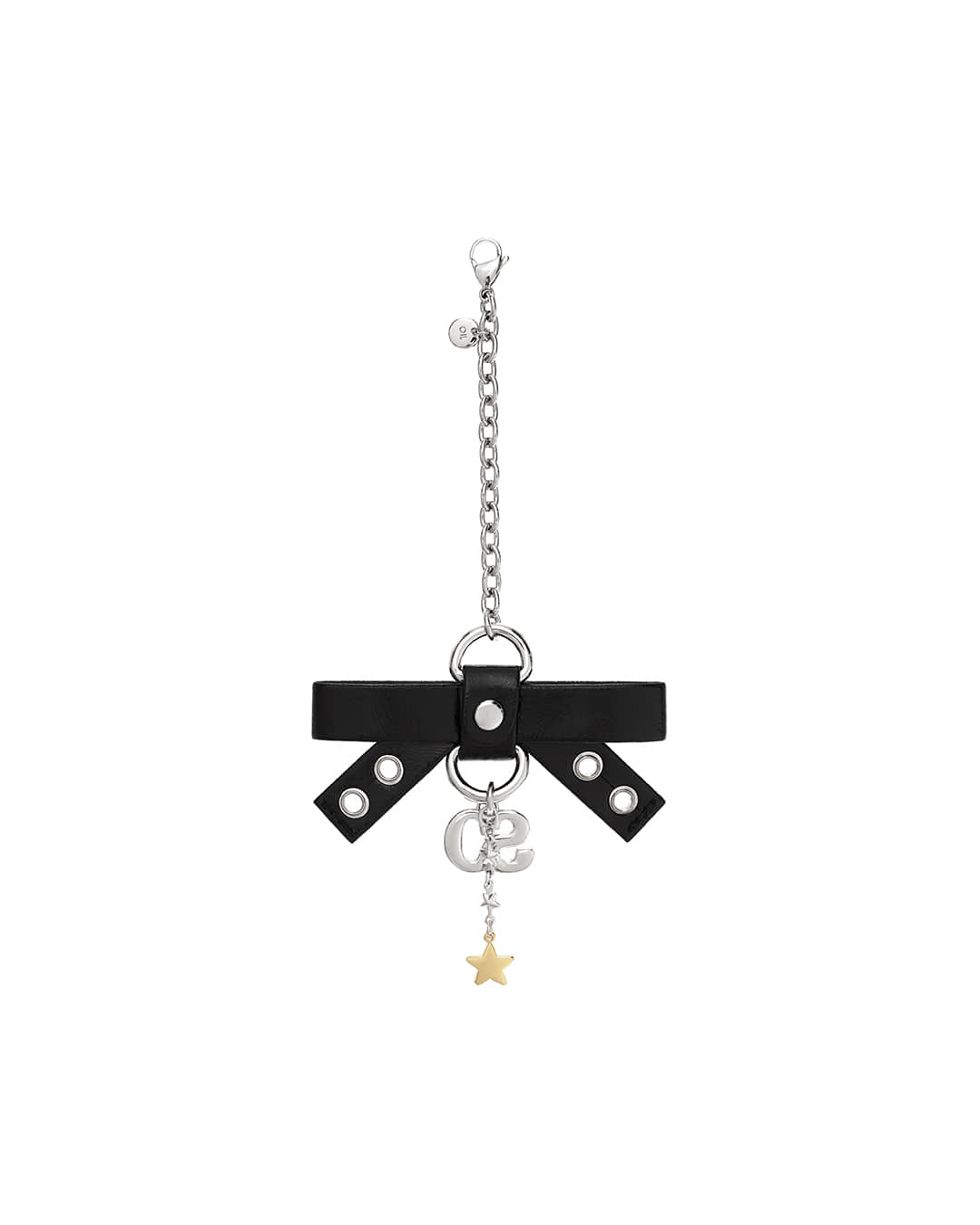 Stand Oil Bow Charm Keyring — Black