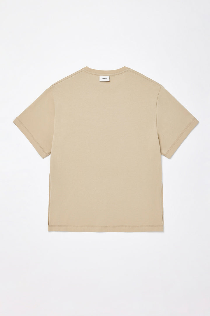 KIMMATIN Rose Print Oversize Tee — Beige