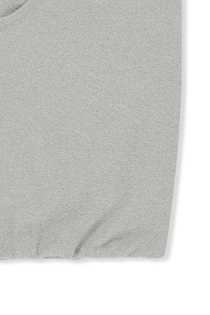 Matin Kim Layered Tie Halter Neck Knit Top — Light Grey