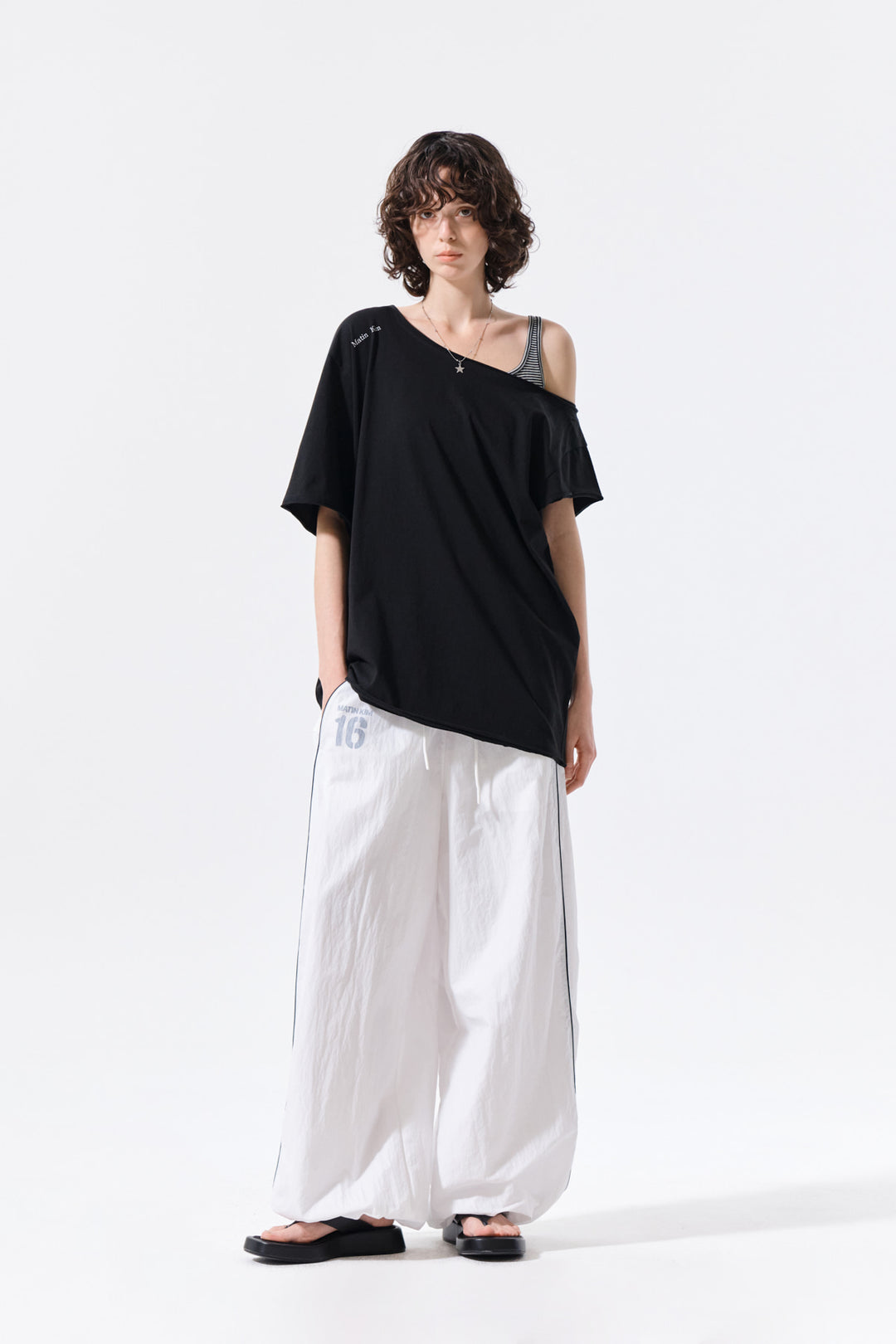 Matin Kim 16 Logo Track Pants — White