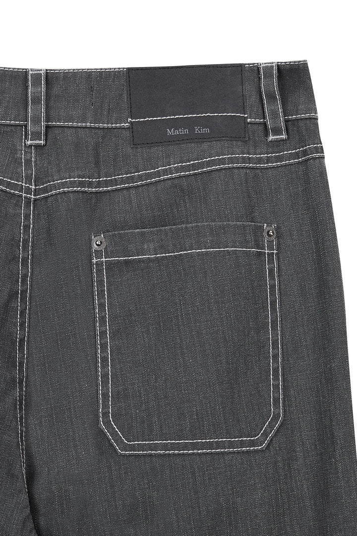 Matin Kim Side Pintuck Point Pants — Charcoal