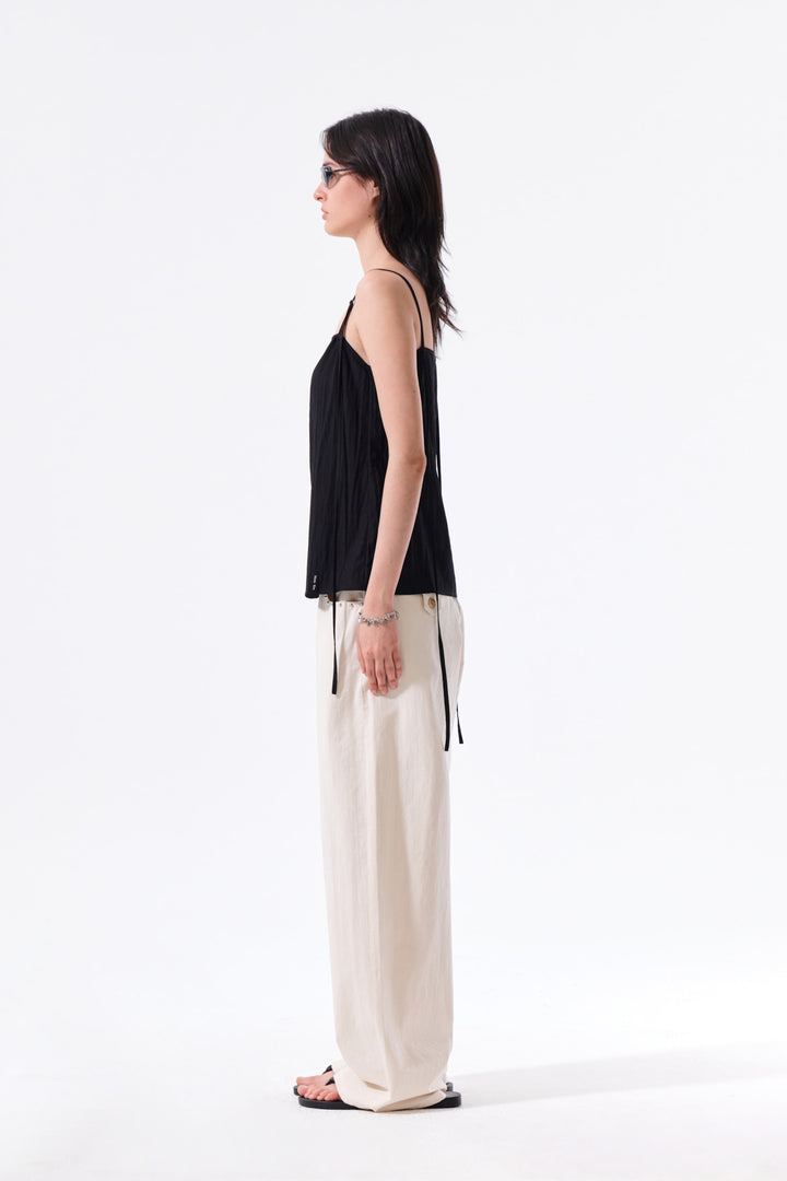 Matin Kim Button Sleeveless Blouse — Black