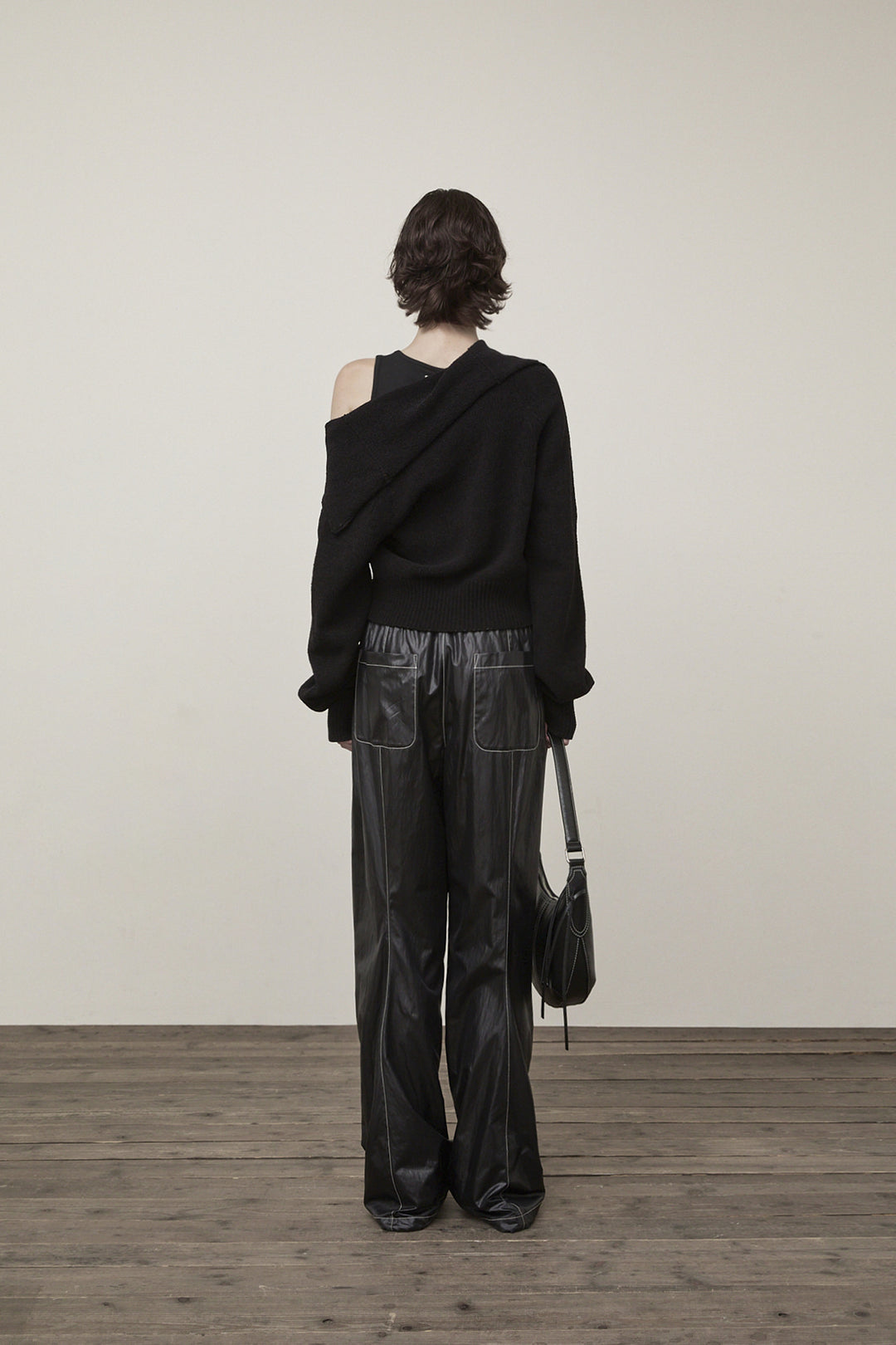Matin Kim Glossy Banding Track Pants — Black