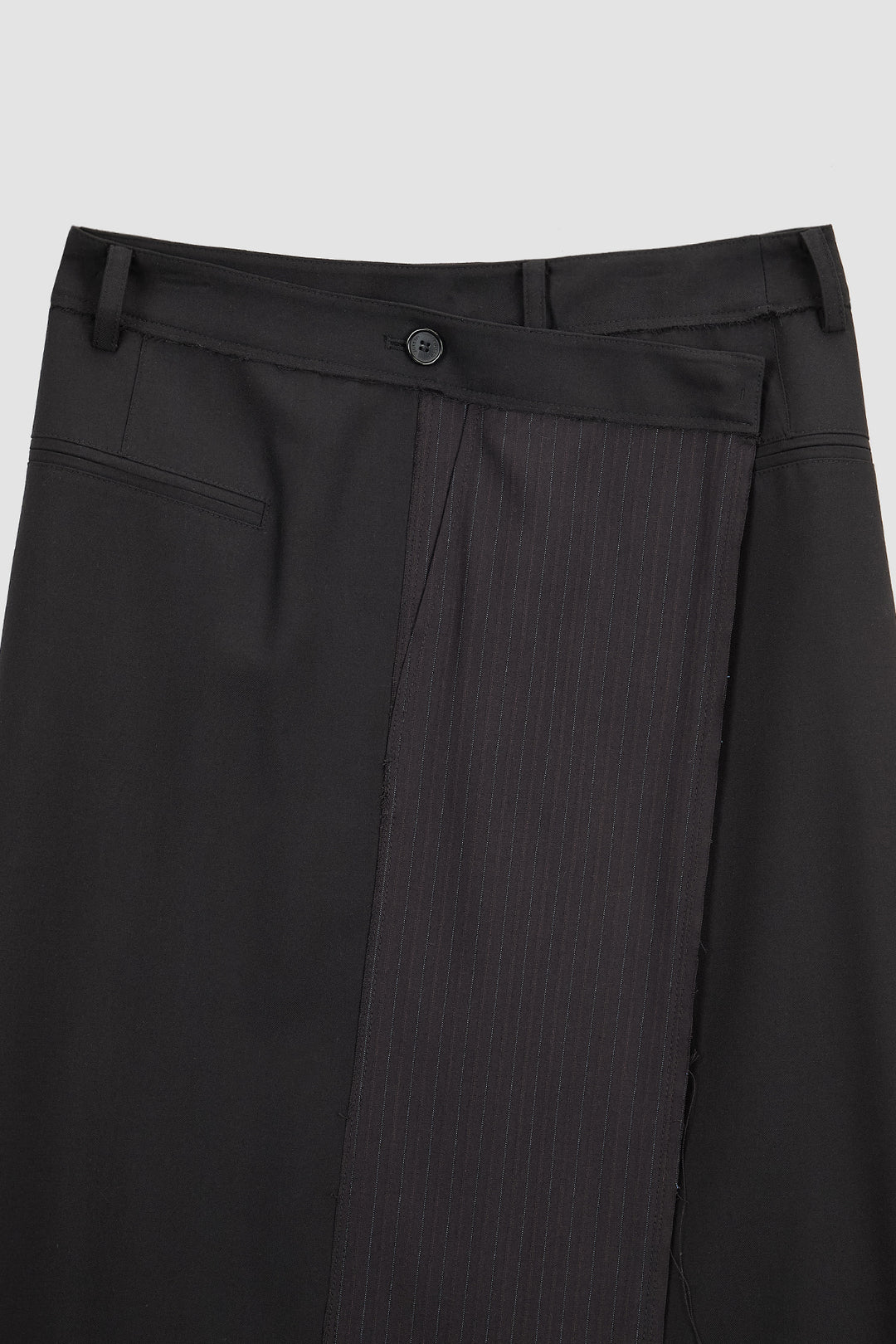 KIMMATIN Stripe Mix Maxi Wrap Skirt — Black