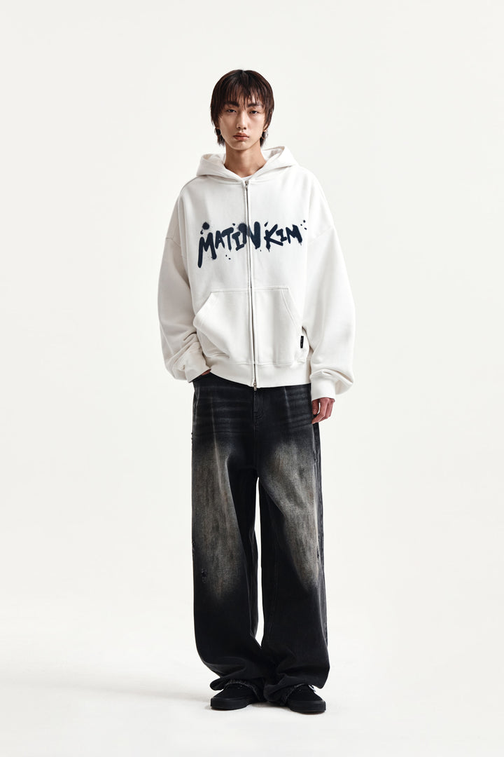 Matin Kim Vintage Dirty Washed Denim Pants — Black
