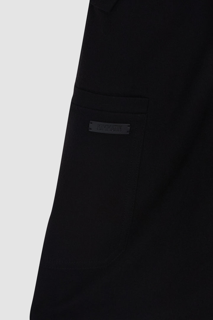 KIMMATIN Wool Blended Parachute Pants — Black