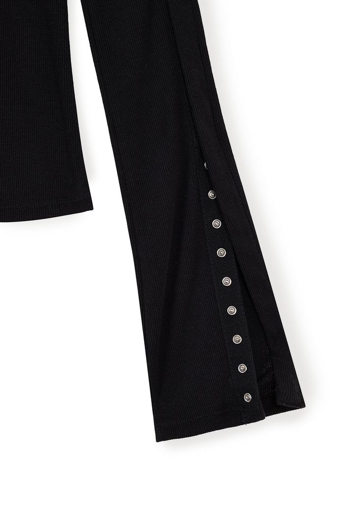 Matin Kim Snap Detail Slim Top — Black