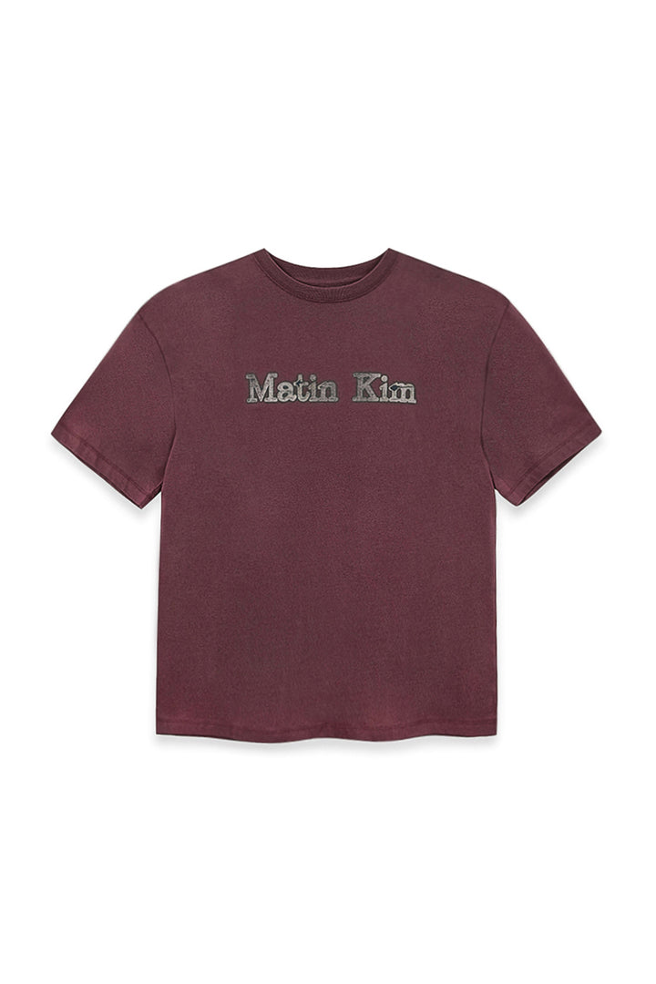 Matin Kim Vintage Logo Graphic Top — Burgundy
