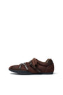Matin Kim Cross Strap Suede Block Sneaker — Brown