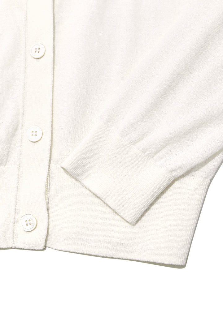 Matin Kim Back Logo See-Through Cardigan — Ivory