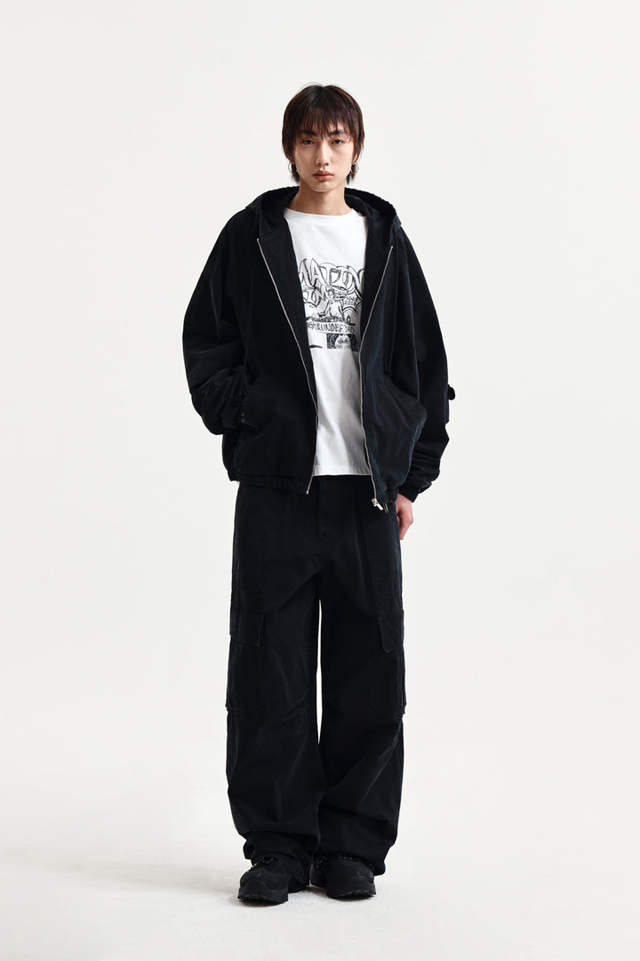 Matin Kim Multi Pocket Utility Wide Pants — Black