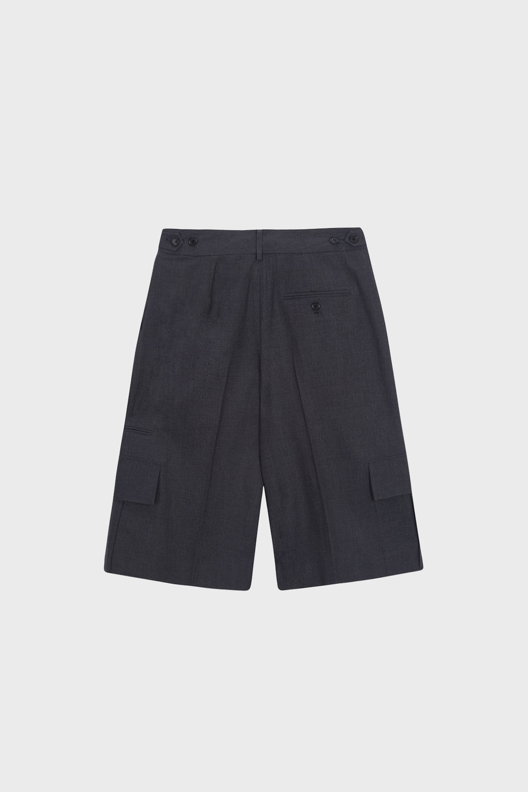 KIMMATIN Cargo Detail Bermuda Shorts — Charcoal