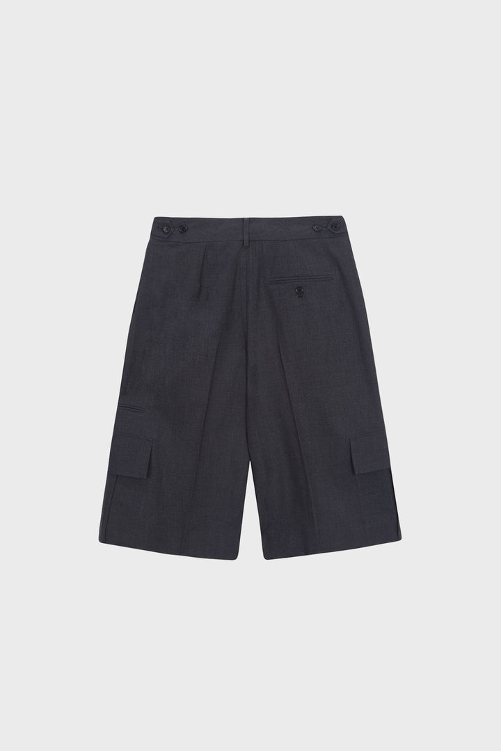 KIMMATIN Cargo Detail Bermuda Shorts — Charcoal