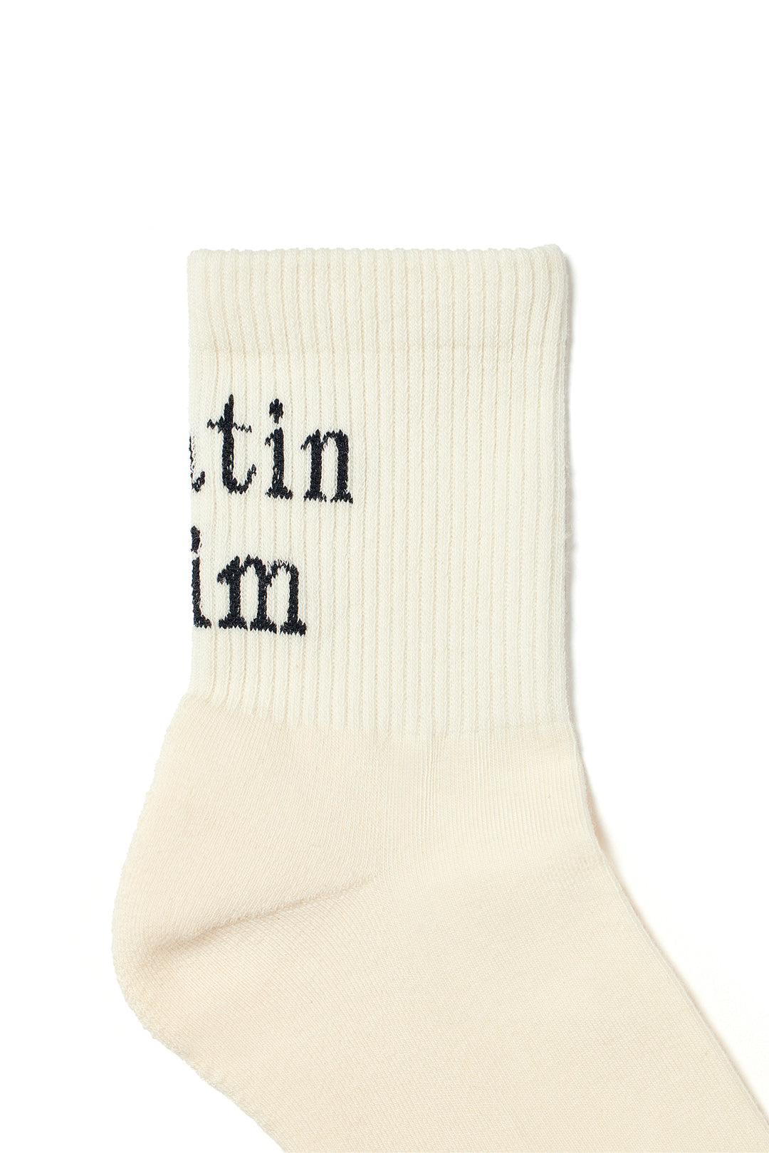 Matin Kim Big Logo Crew Socks — Ivory