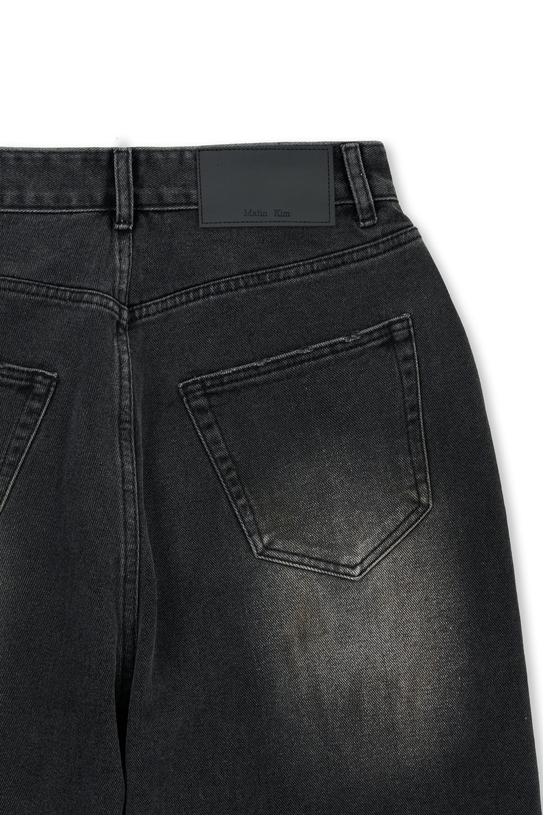 Matin Kim Vintage Dirty Washed Denim Pants — Black