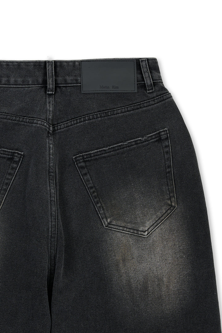 Matin Kim Vintage Dirty Washed Denim Pants — Black