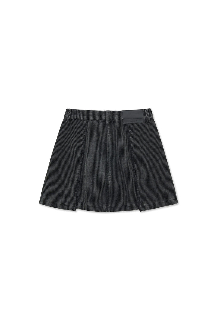 Matin Kim Washed Corduroy Wrap Skirt — Black