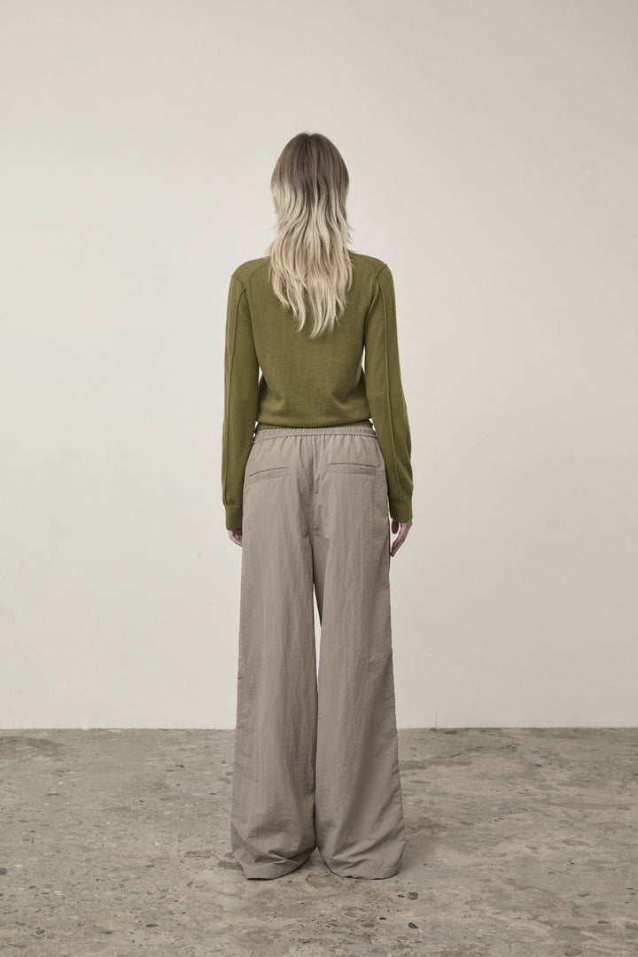 Matin Kim Cashmere Blended Round Knit — Olive