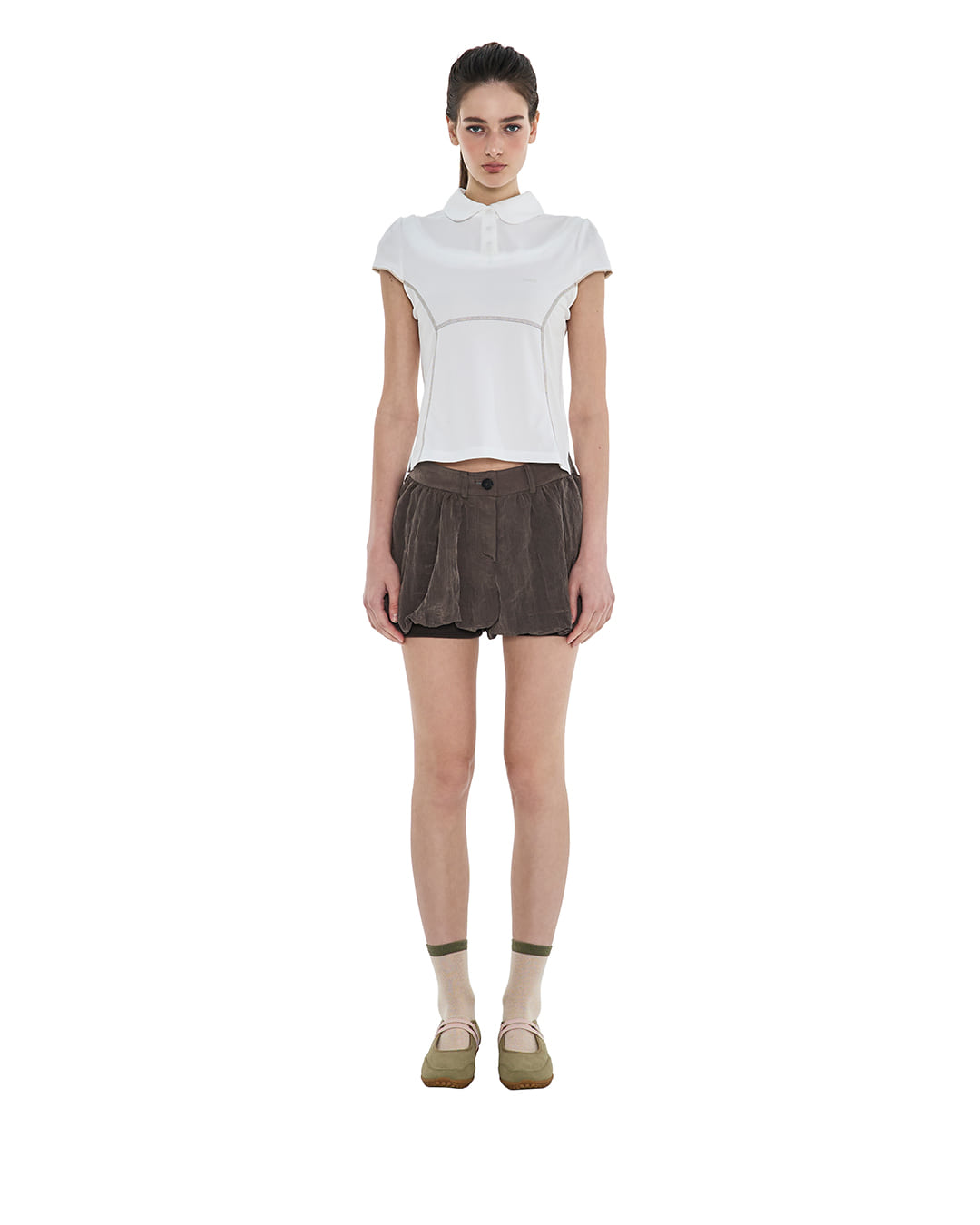 Stand Oil Strap Mary Jane Sneakers — Khaki Combo