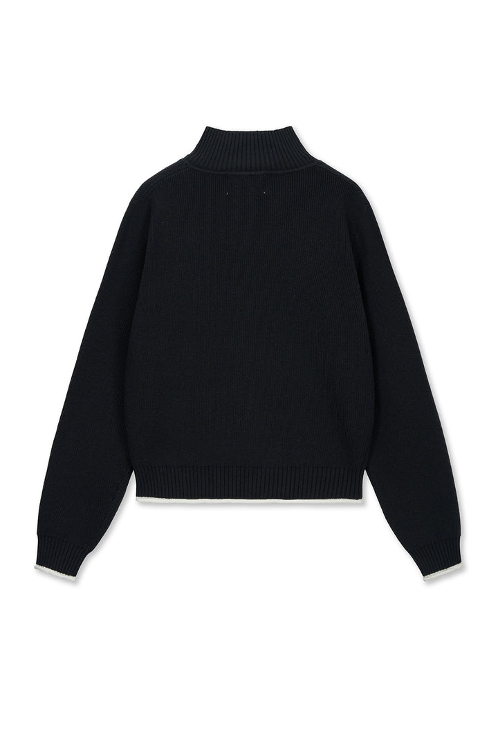 Matin Kim Spell Point Knit Zip Up — Black