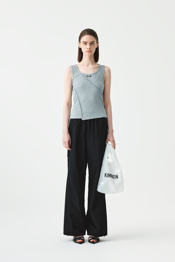 KIMMATIN Side String Track Pants — Black