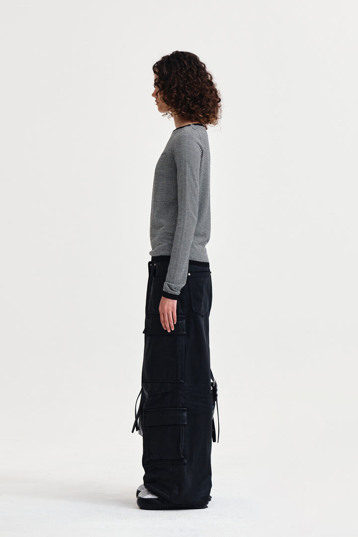 Matin Kim Essential Boat Neck Knit — Black