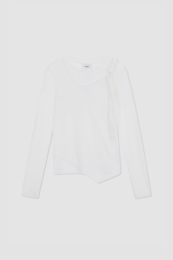 KIMMATIN Twist Strap Long Sleeve Top — Ivory