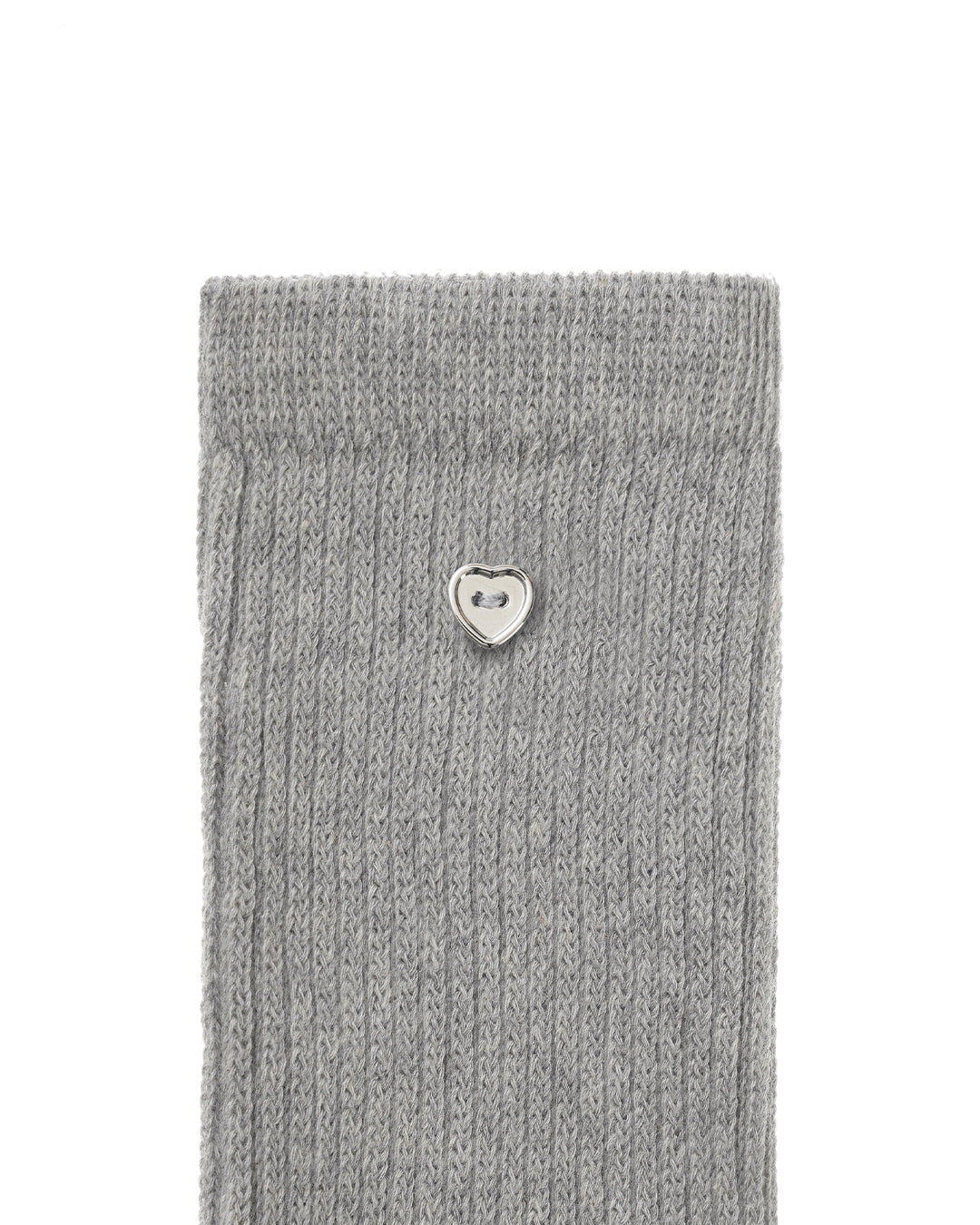 Stand Oil Heart Button Knee Socks — Gray