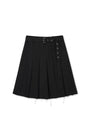 Matin Kim Belted Slit Pleat Skirt — Black