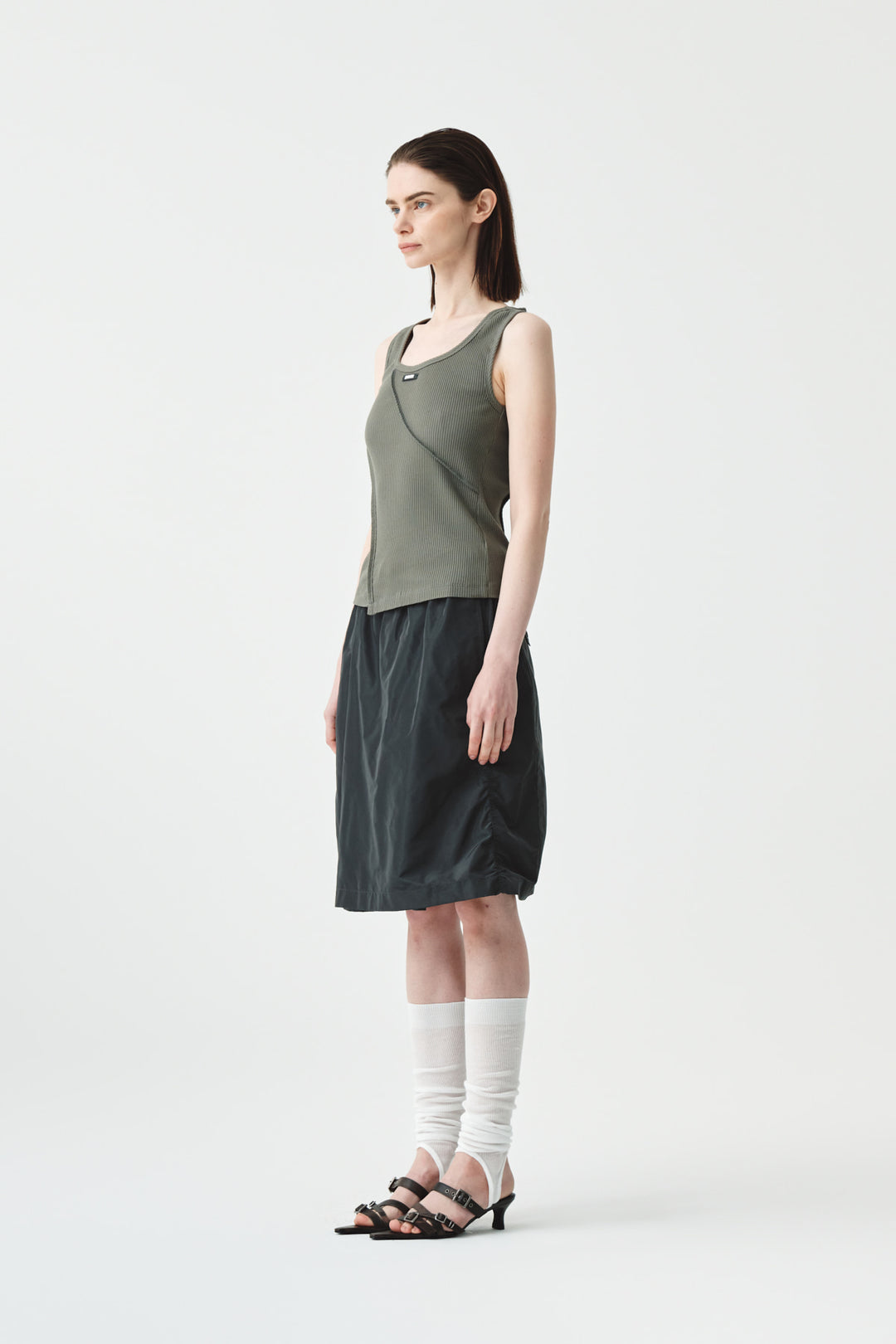 KIMMATIN String Point Banding Wrap Shorts — Charcoal